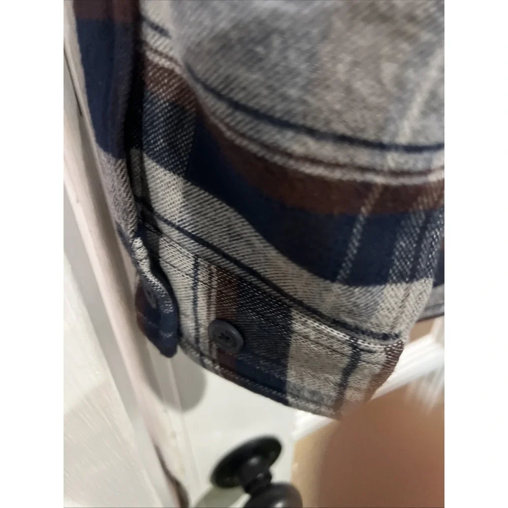 Original Weatherproof SMALL BROWN GRAY 60% Cotton NwT Flannel Jacket Shackleton - Picture 10 of 12